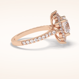 2.5 CT Round Shaped Halo & Pave Moissanite Engagement Ring