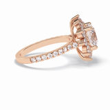 Round Cut Halo & Pave Lab Grown Diamond Engagement Ring