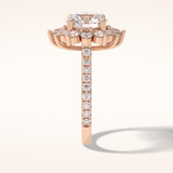 2.5 CT Round Shaped Halo & Pave Moissanite Engagement Ring