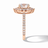 Round Cut Halo & Pave Lab Grown Diamond Engagement Ring
