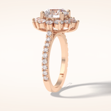 2.5 CT Round Shaped Halo & Pave Moissanite Engagement Ring
