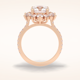 2.5 CT Round Shaped Halo & Pave Moissanite Engagement Ring