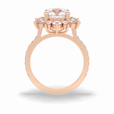 Round Cut Halo & Pave Lab Grown Diamond Engagement Ring