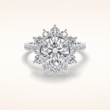 2.5 CT Round Shaped Halo & Pave Moissanite Engagement Ring