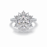Round Cut Halo & Pave Lab Grown Diamond Engagement Ring
