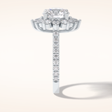 2.5 CT Round Shaped Halo & Pave Moissanite Engagement Ring