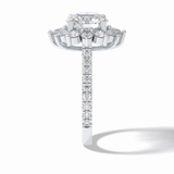 Round Cut Halo & Pave Lab Grown Diamond Engagement Ring