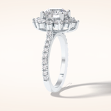 2.5 CT Round Shaped Halo & Pave Moissanite Engagement Ring