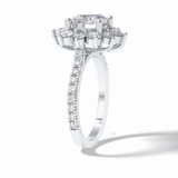 Round Cut Halo & Pave Lab Grown Diamond Engagement Ring