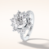 2.5 CT Round Shaped Halo & Pave Moissanite Engagement Ring