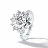 Round Cut Halo & Pave Lab Grown Diamond Engagement Ring