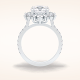 2.5 CT Round Shaped Halo & Pave Moissanite Engagement Ring