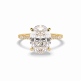 Oval Cut Hidden Halo & Pave Lab Grown Diamond Engagement Ring