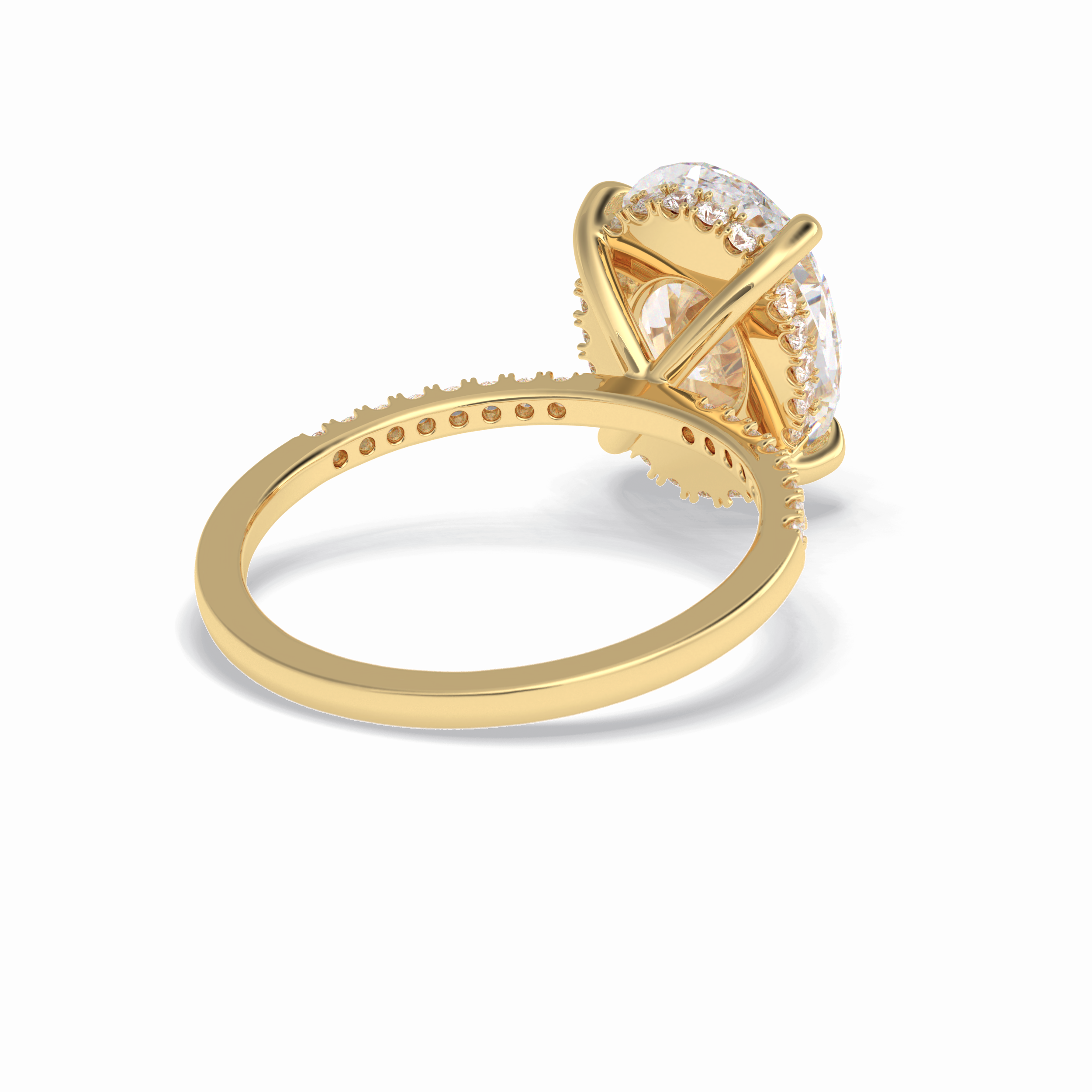 Oval Cut Hidden Halo & Pave Lab Grown Diamond Engagement Ring