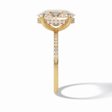 Oval Cut Hidden Halo & Pave Lab Grown Diamond Engagement Ring