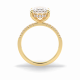 Oval Cut Hidden Halo & Pave Lab Grown Diamond Engagement Ring