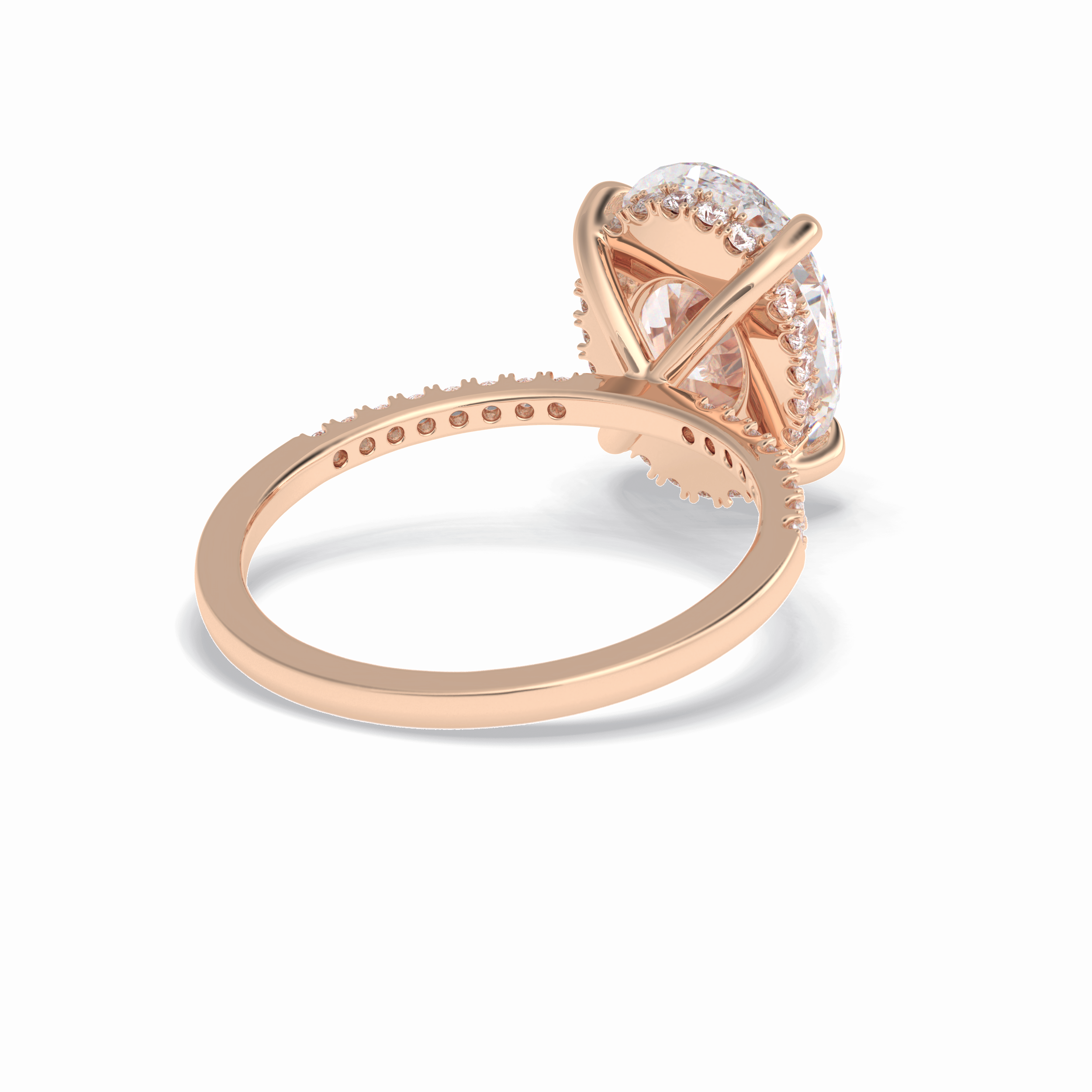 Oval Cut Hidden Halo & Pave Lab Grown Diamond Engagement Ring