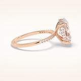 3.54 CT Oval Shaped Hidden Halo & Pave Moissanite Engagement Ring