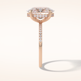 3.54 CT Oval Shaped Hidden Halo & Pave Moissanite Engagement Ring