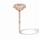 Oval Cut Hidden Halo & Pave Lab Grown Diamond Engagement Ring