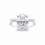 Oval Cut Hidden Halo & Pave Lab Grown Diamond Engagement Ring