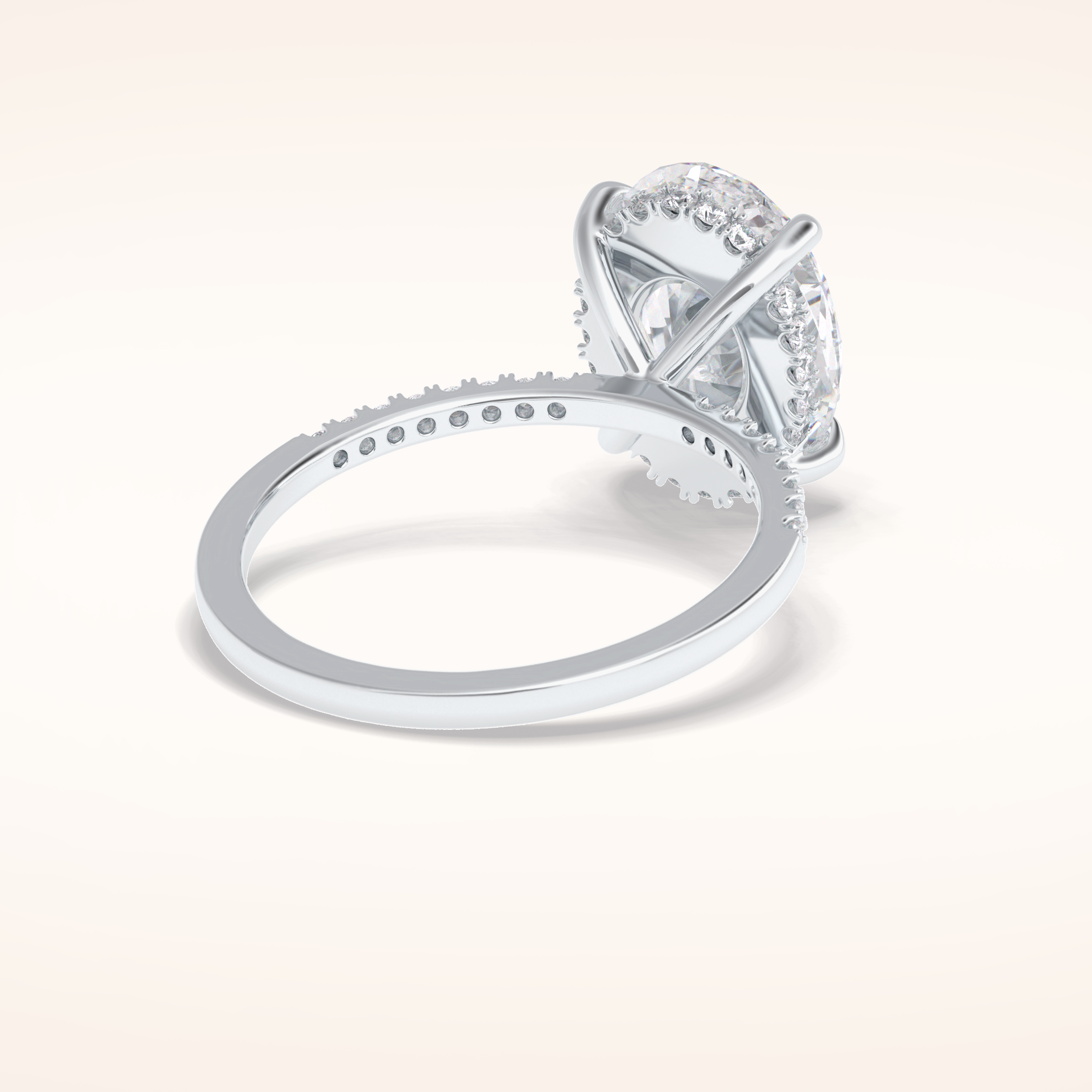 3.54 CT Oval Shaped Hidden Halo & Pave Moissanite Engagement Ring