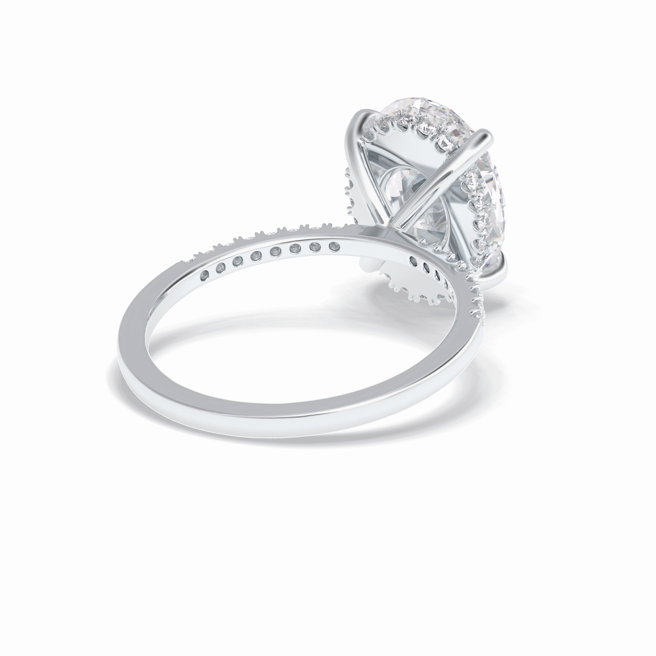 Oval Cut Hidden Halo & Pave Lab Grown Diamond Engagement Ring