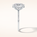 3.54 CT Oval Shaped Hidden Halo & Pave Moissanite Engagement Ring