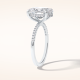 3.54 CT Oval Shaped Hidden Halo & Pave Moissanite Engagement Ring