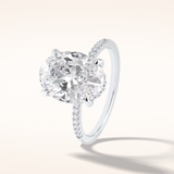 3.54 CT Oval Shaped Hidden Halo & Pave Moissanite Engagement Ring