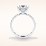 3.54 CT Oval Shaped Hidden Halo & Pave Moissanite Engagement Ring