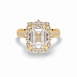 Emerald Cut Halo & Pave Lab Grown Diamond Engagement Ring
