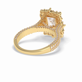 Emerald Cut Halo & Pave Lab Grown Diamond Engagement Ring