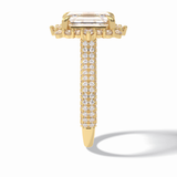 Emerald Cut Halo & Pave Lab Grown Diamond Engagement Ring