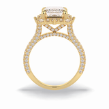 Emerald Cut Halo & Pave Lab Grown Diamond Engagement Ring