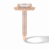 Emerald Cut Halo & Pave Lab Grown Diamond Engagement Ring