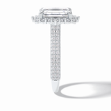 Emerald Cut Halo & Pave Lab Grown Diamond Engagement Ring