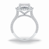 Emerald Cut Halo & Pave Lab Grown Diamond Engagement Ring