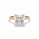 Heart Cut Hidden Halo & Pave Lab Grown Diamond Engagement Ring
