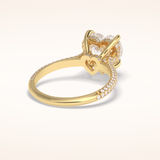 3 CT Heart Shaped Hidden Halo & Pave Moissanite Engagement Ring