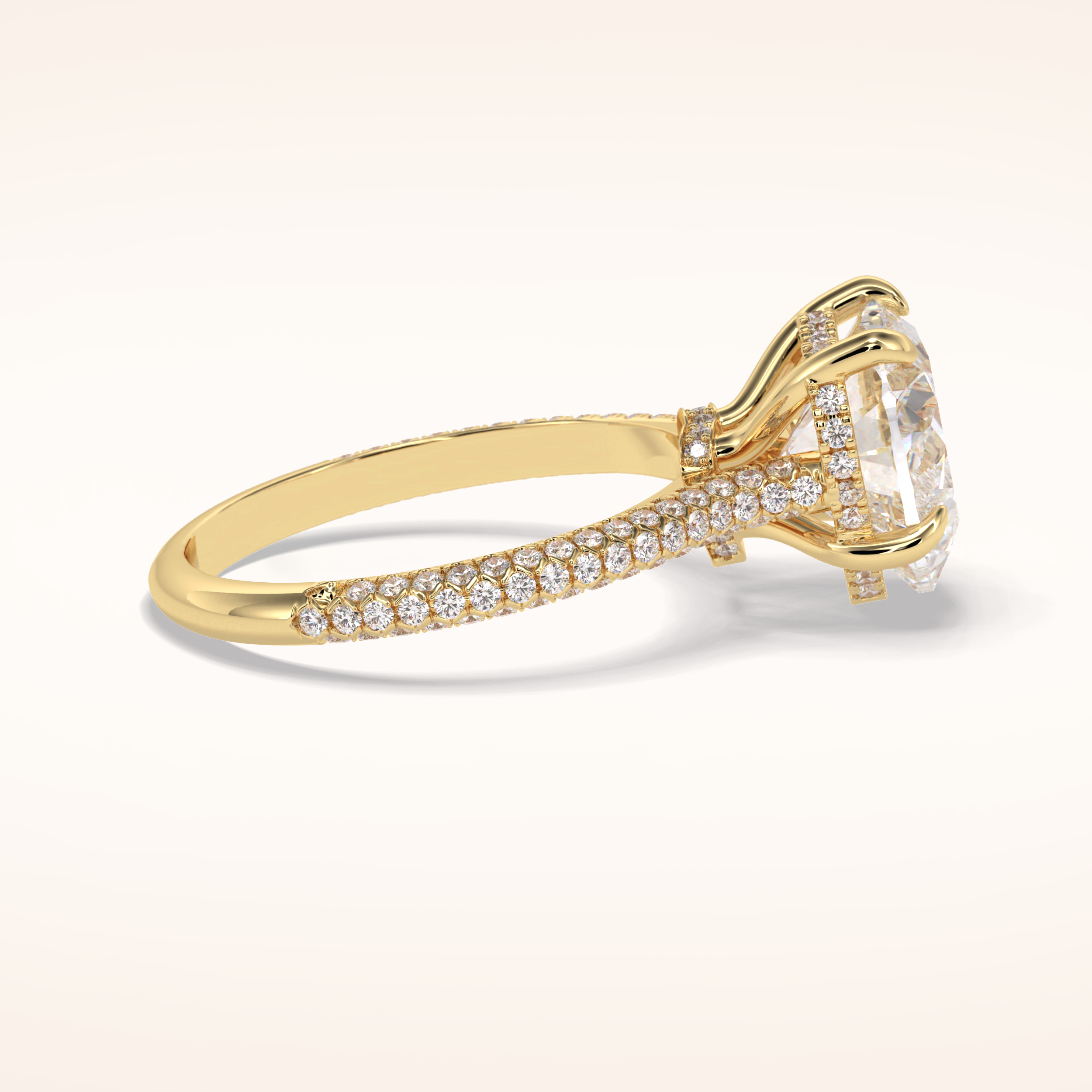 3 CT Heart Shaped Hidden Halo & Pave Moissanite Engagement Ring