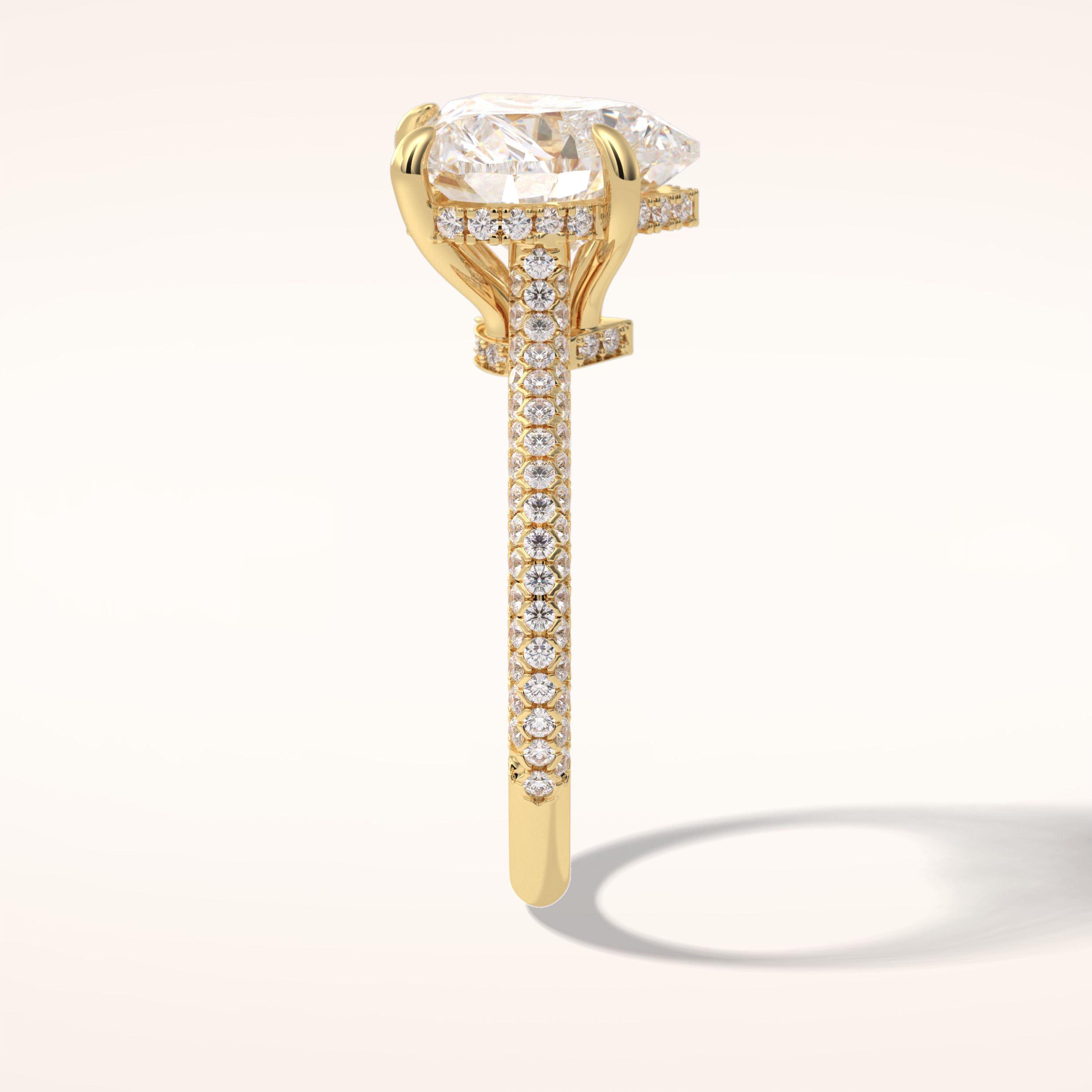 3 CT Heart Shaped Hidden Halo & Pave Moissanite Engagement Ring