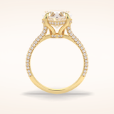 3 CT Heart Shaped Hidden Halo & Pave Moissanite Engagement Ring