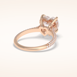 3 CT Heart Shaped Hidden Halo & Pave Moissanite Engagement Ring