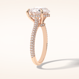 3 CT Heart Shaped Hidden Halo & Pave Moissanite Engagement Ring