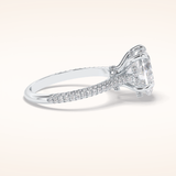 3 CT Heart Shaped Hidden Halo & Pave Moissanite Engagement Ring
