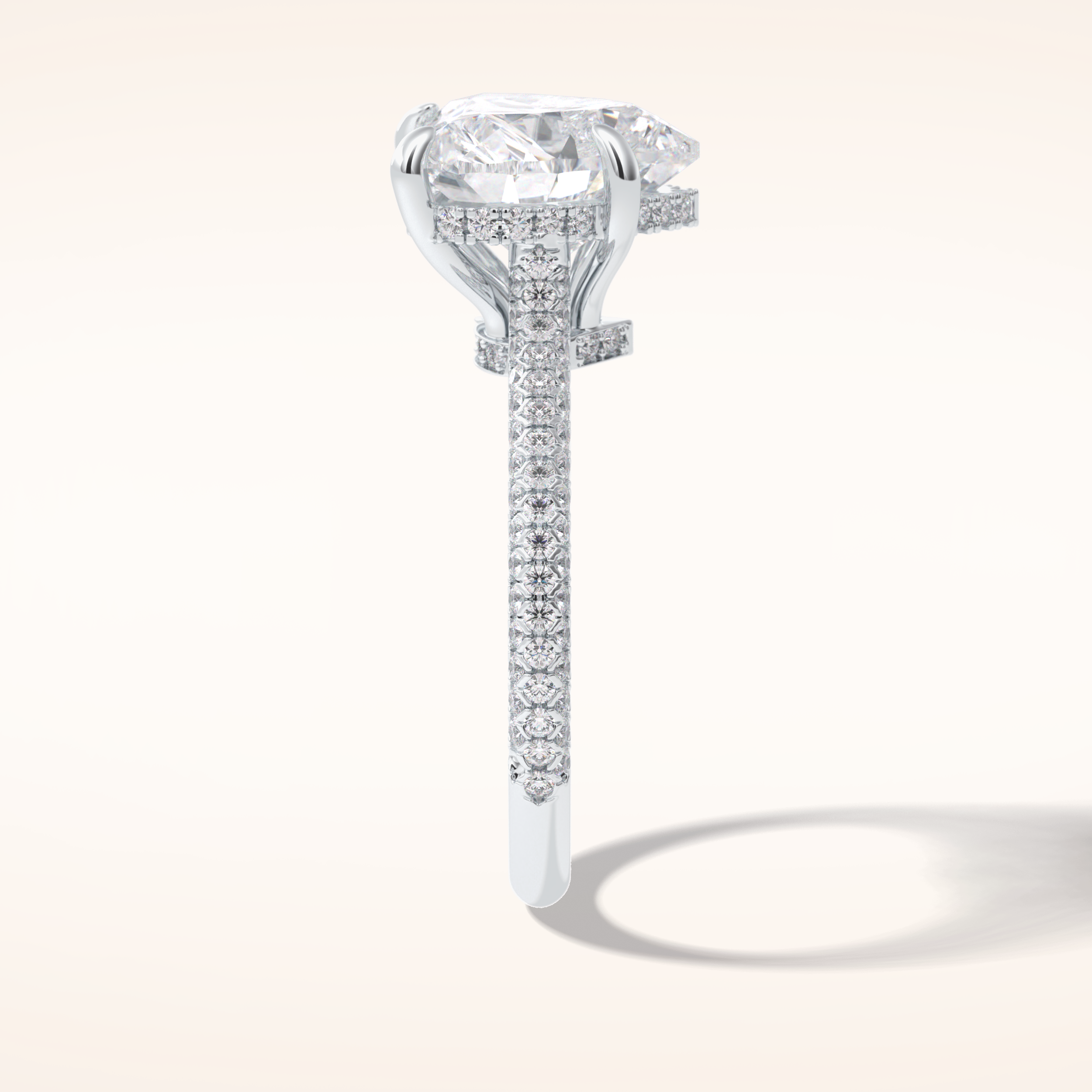 3 CT Heart Shaped Hidden Halo & Pave Moissanite Engagement Ring