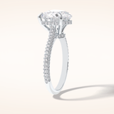3 CT Heart Shaped Hidden Halo & Pave Moissanite Engagement Ring