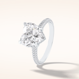 3 CT Heart Shaped Hidden Halo & Pave Moissanite Engagement Ring