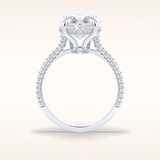 3 CT Heart Shaped Hidden Halo & Pave Moissanite Engagement Ring